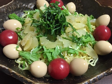 水菜と数の子のラーメンサラダ